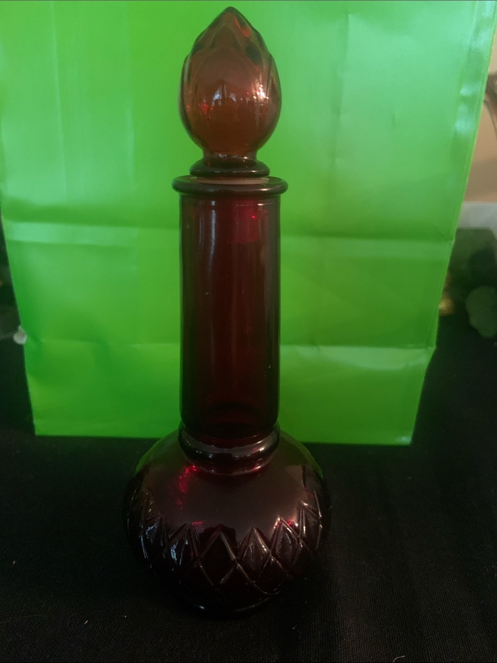 Avon Ruby Red Glass Perfume Bottle with Stopper
